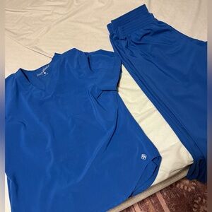 Uniform Advantage Royal Blue Scrubs - petite - set of 4